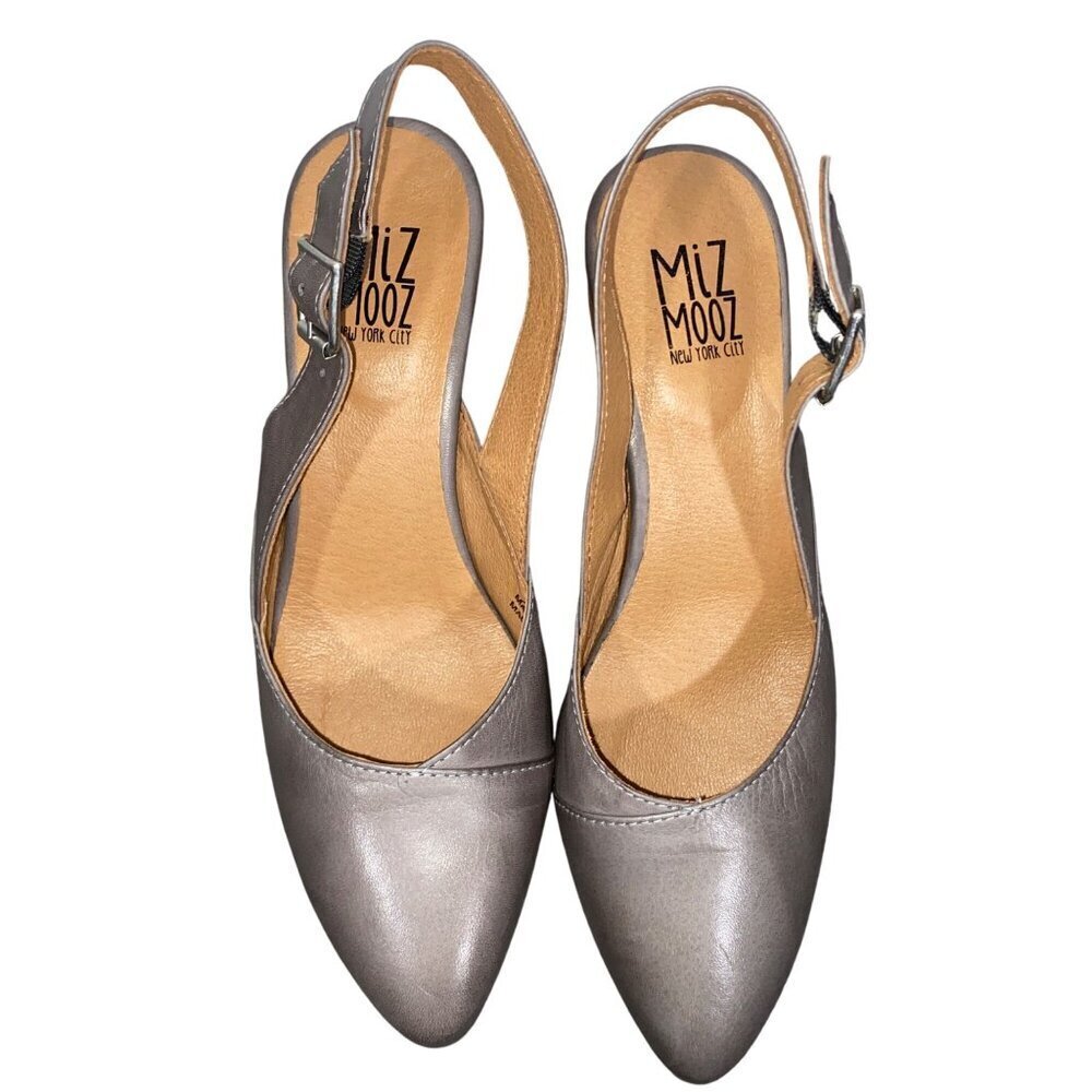 Miz Mooz Women's Aurora block stacked heel Pumps graphite gray women’s 39